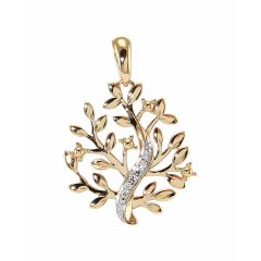 Pendentif Arbre de vie en Or Jaune 750 et Diamants