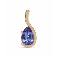 Pendentif Or Jaune 750 Tanzanite AAA poire 10x7mm