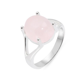 Bague Argent 925 Quartz Rose Ovale 12x10mm. Bague en Argent 925 sertie d'une pierre ovale de 12x10mm. Pierre taillée en ca...