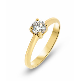 Bague Solitaire Or Jaune 750 Diamant 0,46 carat