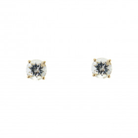 Boucles d'oreilles Or Jaune 750 Aigue Marine 5mm. Boucles d'oreilles type puces en Or Jaune 750. Pierres rondes de 5mm de ...