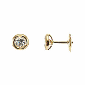 Boucles d'oreilles Or Jaune 750 Diamant 0.61 carat