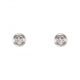 Boucles d'oreilles Dormeuses Motif Coeur et Oxyde en Or 375 Ref. 40419