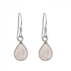 Boucles d'oreilles Quartz Rose cabochon poire 10x7mm