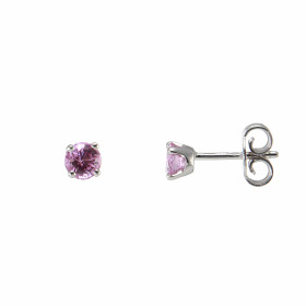 Boucles d'oreilles pendantes Saphir Rouge Percé Or Rose 750 - Ocarat