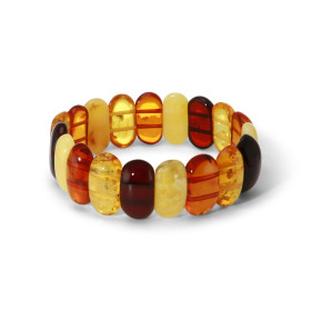 Bracelet Plaquettes Ambre multicolore 19mm x 17.3cm