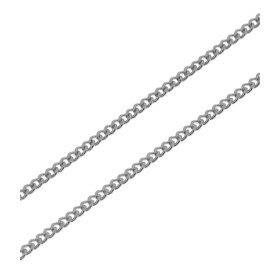 Chaine Or Blanc 375 Maille Gourmette 1.2mm - 55cm