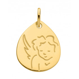 Médaille Baptême Petit Ange, Or jaune 750 - Emanessence