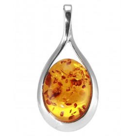 Pendentif Ambre Ovale 20x16mm Ambre couleur cognac Dimensions du pendentif (bélière incluse) : 40x20mm