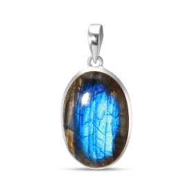 Pendentif Argent 925 Labradorite Ovale 19x29mm. Dimensions de la pierre : 19x29mm. Forme de la pierre : Ovale. Type de tai...