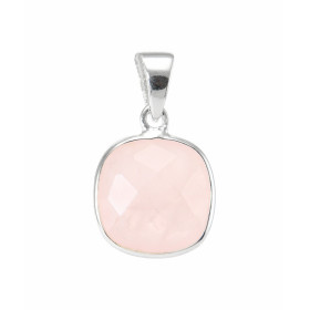 Pendentif Argent 925 Quartz rose Coussin 10x10mm