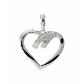 Pendentif Coeur Or Blanc 750 Diamant