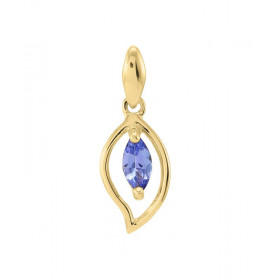 Pendentif Or jaune 375 Tanzanite navette 6x3mm. Pendentif en or jaune 375 (9 carats). Tanzanite navette de 6x3mm (0,20 car...