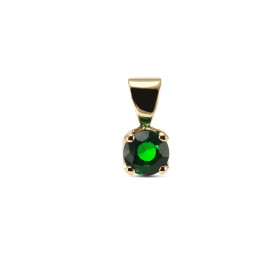 Pendentif Or Jaune 750 Grenat Tsavorite 5mm