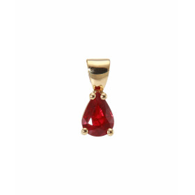 Pendentif Or Jaune 750 Rubis Poire 7x5mm. Pendentif serti d&#39;un Rubis poire de 7x5mm. Poids rubis : 0.85 carat. Qualité...