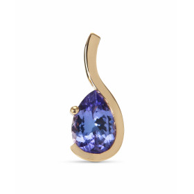 Pendentif Or Jaune 750 Tanzanite AAA poire 10x7mm