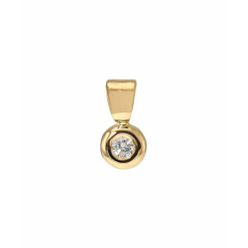 Pendentif Pneu Or Jaune 750 Diamant 0.08 carat G Si