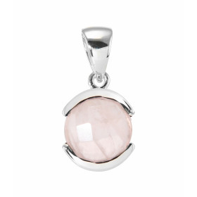 Pendentif Quartz Rose Argent