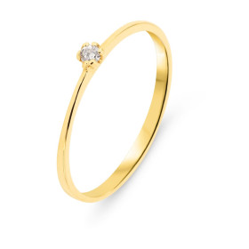 Solitaire Or Jaune 750 Diamant 0.045 carat