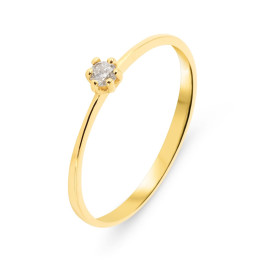 Solitaire Or Jaune 750 Diamant 0.07 carat