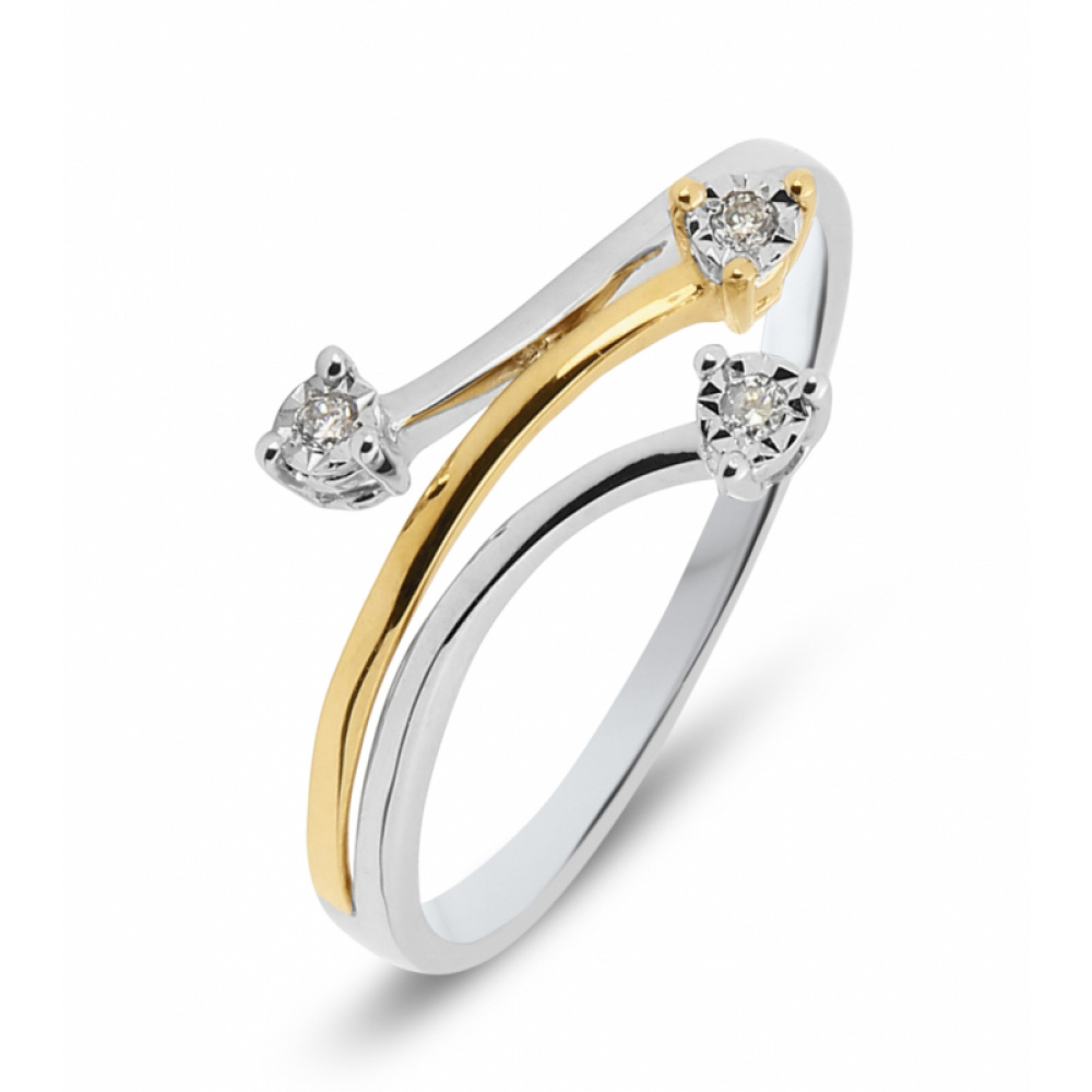  Bague  2  Ors  Diamant  0 03ct Ref 28695