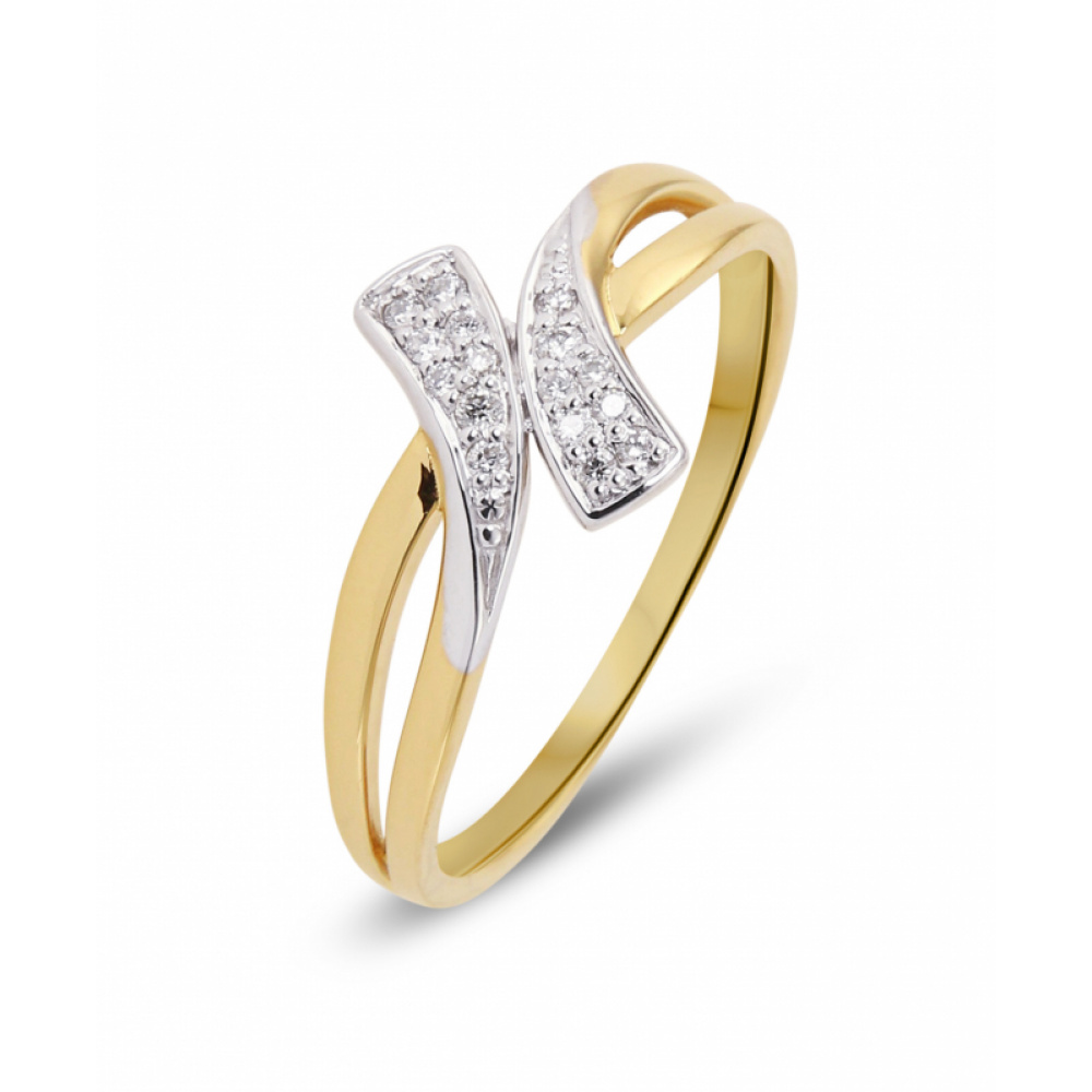  Bague  2  Ors  Diamant  0 09ct Ref 28703