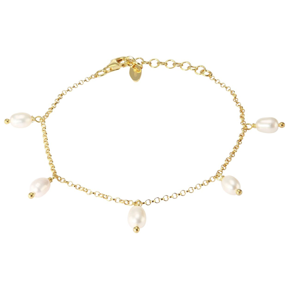 Bracelet perles d'eau douce & perles (personnalisable) - doré