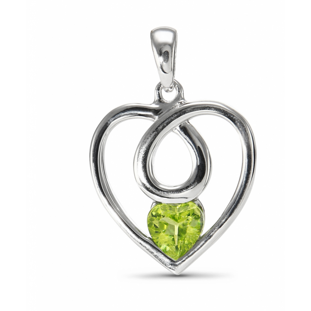 Pendentif Coeur Argent Péridot Ref 54913