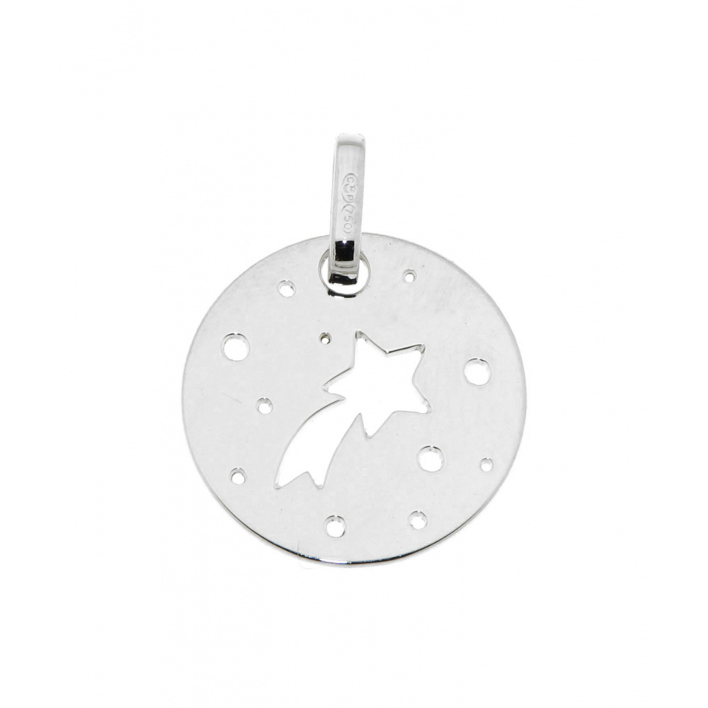 Pendentif Etoile Filante Or Blanc 750 Ref 34160 Bijouterie Trabbia Vuillermoz